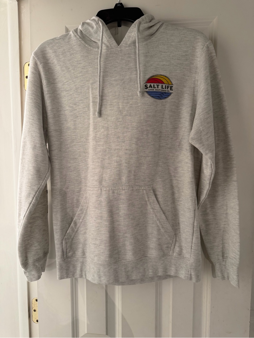 Salt Life Light Gray Pullover Hoodie with Sunset Logo